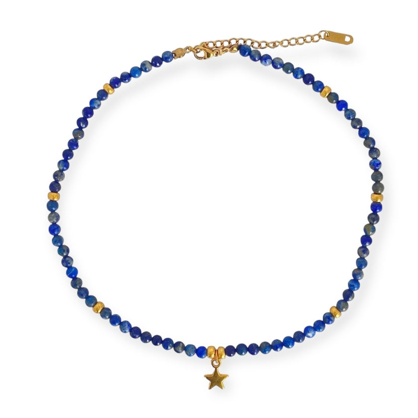 IVI Jewellery Women's Navy Blue Lapis Lazuli Natural Stone Necklace