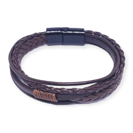 IVI Jewellery Men's Brown Leather Bracelet