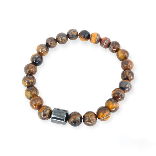 IVI Jewellery Men's Yellow Tiger Eye Natural Stone Bracelet