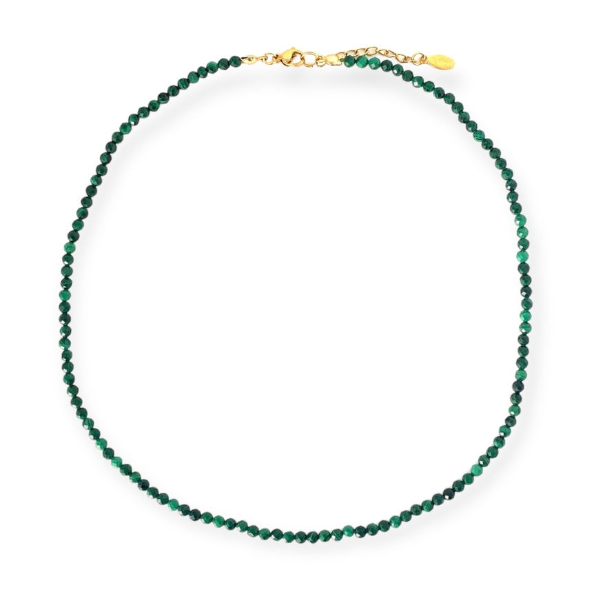 IVI Jewellery Women's Green Faceted Natural Malachite Necklace  3MM