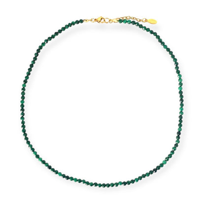 IVI Jewellery Women's Green Faceted Natural Malachite Necklace  3MM