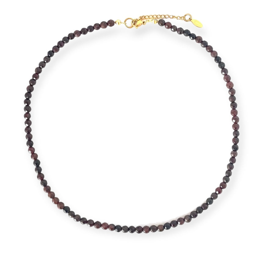 IVI Jewellery Women's Burgundy Garnet Natural Stones Necklace