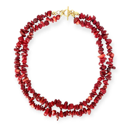 IVI Jewellery Women's Red Coral Natural Stone Necklace