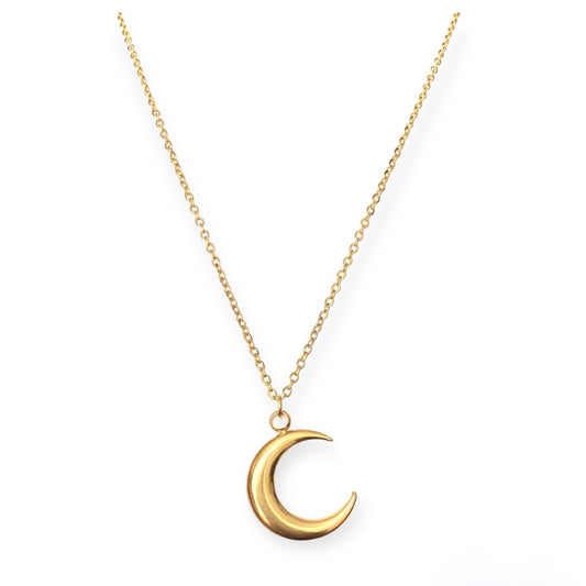 IVI Jewellery Women's Moon Pendant Stainless Steel Chain Necklace