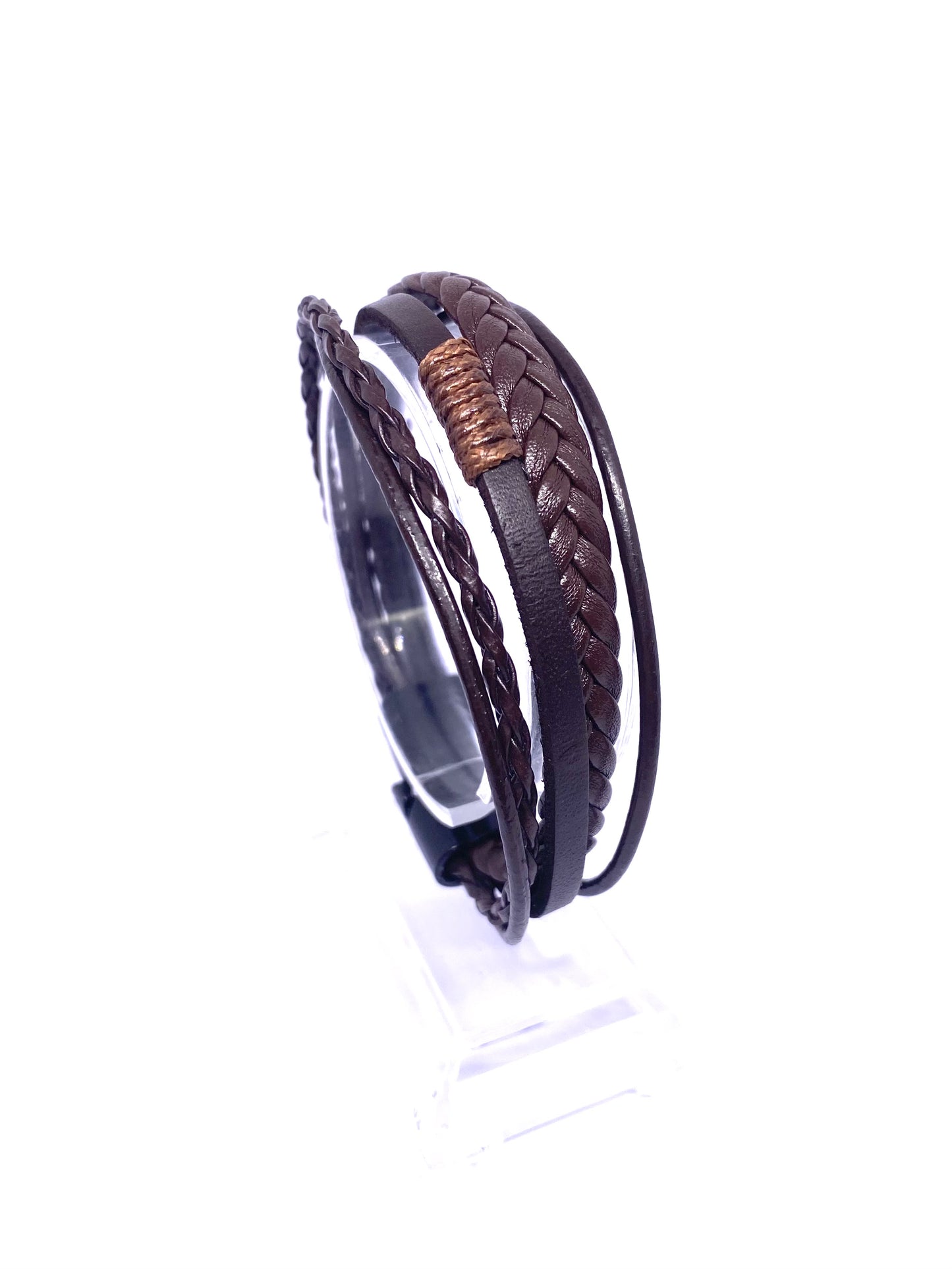 IVI Jewellery Men's Brown Leather Bracelet