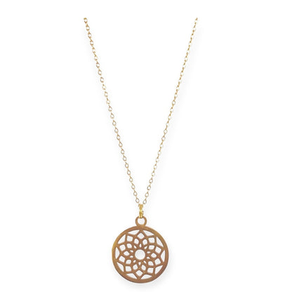 IVI Jewellery Women's Gold Mandala Stainless Steel Necklace