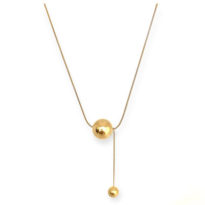 IVI Jewellery Women's Gold Double Circle Stainless Steel Necklace